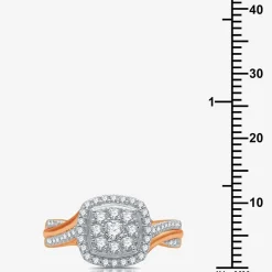 I Said Yes (H-I / I1) Womens 3/4 CT. T.W. Lab Grown White Diamond Sterling Silver Cushion Side Stone Halo Bridal Set