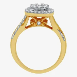I Said Yes (H-I / I1) Womens 3/4 CT. T.W. Lab Grown White Diamond Sterling Silver Cushion Side Stone Halo Bridal Set