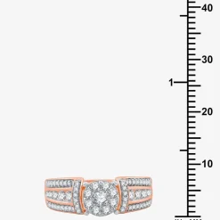 I Said Yes (H-I / I1) Womens 3/4 CT. T.W. Lab Grown White Diamond Sterling Silver or 14K Gold Over Silver Round Side Stone Engagement Ring