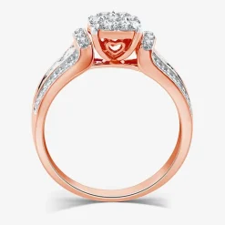 I Said Yes (H-I / I1) Womens 3/4 CT. T.W. Lab Grown White Diamond Sterling Silver or 14K Gold Over Silver Round Side Stone Engagement Ring