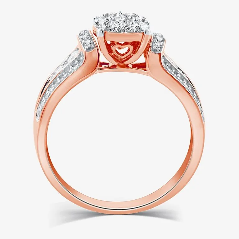 I Said Yes (H-I / I1) Womens 3/4 CT. T.W. Lab Grown White Diamond Sterling Silver or 14K Gold Over Silver Round Side Stone Engagement Ring