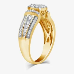 I Said Yes (H-I / I1) Womens 3/4 CT. T.W. Lab Grown White Diamond Sterling Silver or 14K Gold Over Silver Round Side Stone Engagement Ring