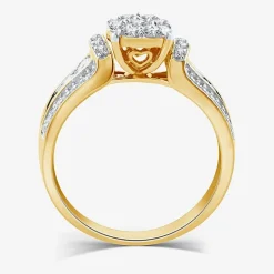 I Said Yes (H-I / I1) Womens 3/4 CT. T.W. Lab Grown White Diamond Sterling Silver or 14K Gold Over Silver Round Side Stone Engagement Ring
