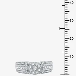 I Said Yes (H-I / I1) Womens 3/4 CT. T.W. Lab Grown White Diamond Sterling Silver or 14K Gold Over Silver Round Side Stone Engagement Ring
