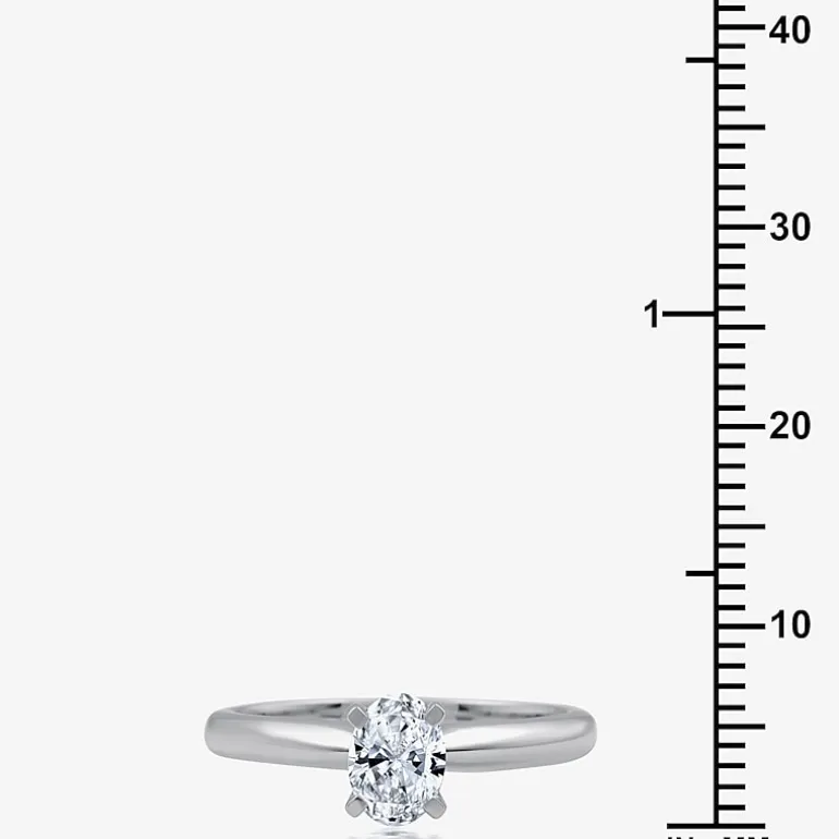 I Said Yes (H-I / I1) Womens 1 CT. T.W. Lab Grown White Diamond Sterling Silver Oval Solitaire Bridal Set