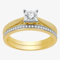 I Said Yes (H-I / I1) Womens 1/4 CT. T.W. Lab Grown White Diamond Sterling Silver Solitaire Bridal Set
