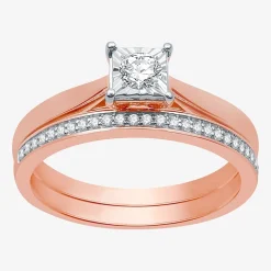 I Said Yes (H-I / I1) Womens 1/4 CT. T.W. Lab Grown White Diamond Sterling Silver Solitaire Bridal Set