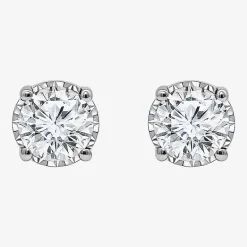 ( I/SI2 ) 1 CT. T.W. Lab-Grown Diamond Sterling Silver or 14K Gold over Silver Round Stud Earrings