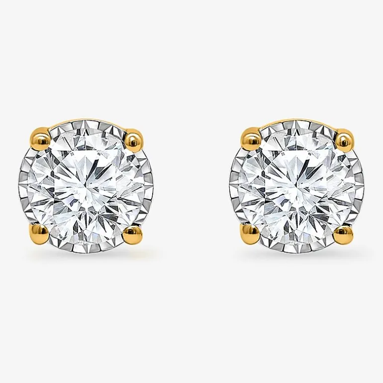 ( I/SI2 ) 1 CT. T.W. Lab-Grown Diamond Sterling Silver or 14K Gold over Silver Round Stud Earrings