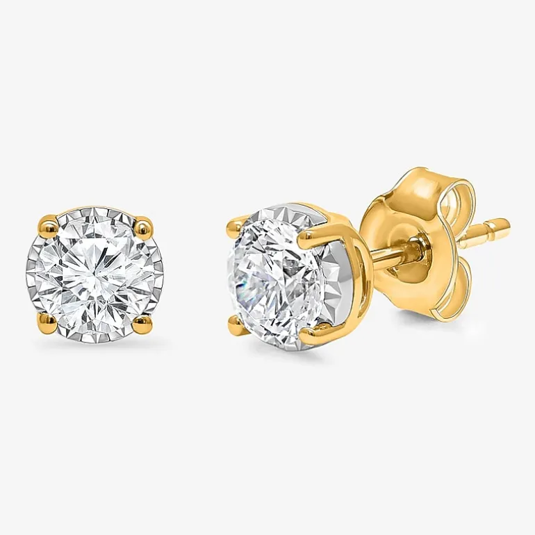 ( I/SI2 ) 1 CT. T.W. Lab-Grown Diamond Sterling Silver or 14K Gold over Silver Round Stud Earrings