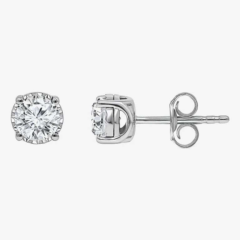 ( I/SI2 ) 1 CT. T.W. Lab-Grown Diamond Sterling Silver or 14K Gold over Silver Round Stud Earrings