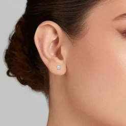 ( I/SI2 ) 1 CT. T.W. Lab-Grown Diamond Sterling Silver or 14K Gold over Silver Princess Stud Earrings
