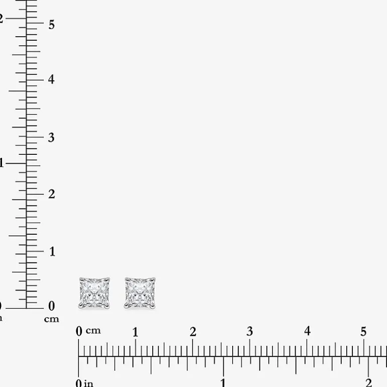 ( I/SI2 ) 1 CT. T.W. Lab-Grown Diamond Sterling Silver or 14K Gold over Silver Princess Stud Earrings