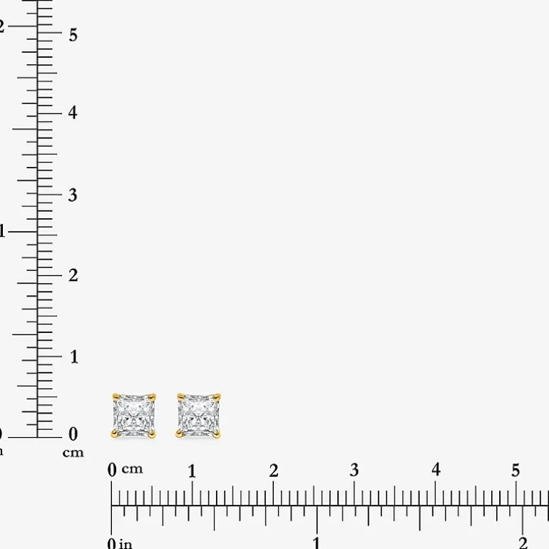( I/SI2 ) 1 CT. T.W. Lab-Grown Diamond Sterling Silver or 14K Gold over Silver Princess Stud Earrings