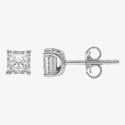 ( I/SI2 ) 1 CT. T.W. Lab-Grown Diamond Sterling Silver or 14K Gold over Silver Princess Stud Earrings