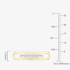 (I / Si1) 3PC Trio Set Featuring 1/2 CT. T.W. Lab Grown White Diamond 10K Two Tone Gold Side Stone Wedding Bridal Set