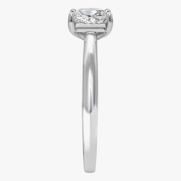 (I / Si2) Womens 1 CT. Lab Grown White Diamond Sterling Silver Solitaire Engagement Ring