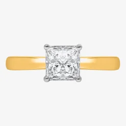 (I / Si2) Womens 1 CT. Lab Grown White Diamond Sterling Silver Solitaire Engagement Ring