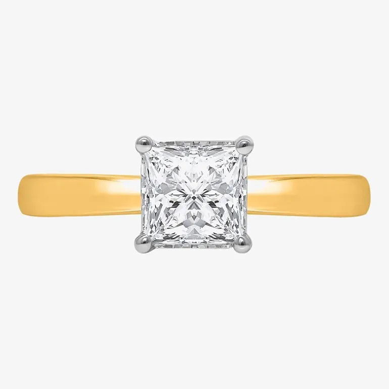 (I / Si2) Womens 1 CT. Lab Grown White Diamond Sterling Silver Solitaire Engagement Ring