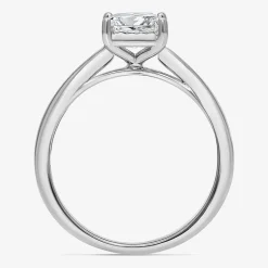 (I / Si2) Womens 1 CT. Lab Grown White Diamond Sterling Silver Solitaire Engagement Ring