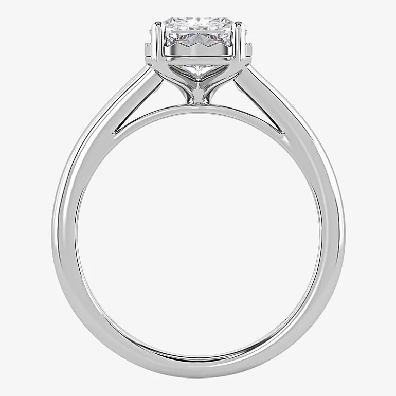 (I / Si2) Womens 2 CT. Lab Grown White Diamond Cushion Solitaire Engagement Ring