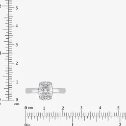(I / Si2) Womens 2 CT. Lab Grown White Diamond Cushion Solitaire Engagement Ring