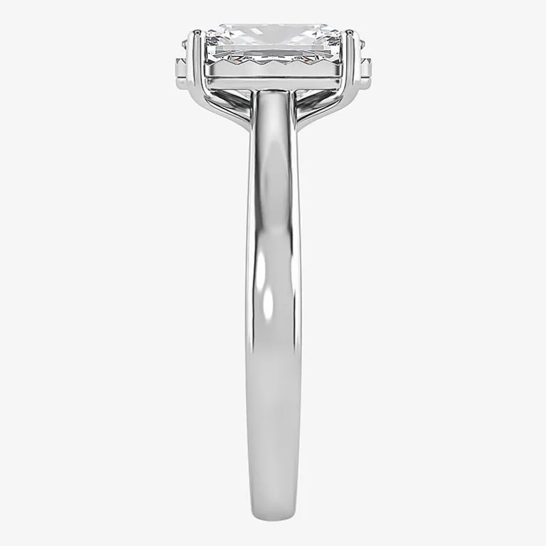 (I / Si2) Womens 2 CT. Lab Grown White Diamond Cushion Solitaire Engagement Ring