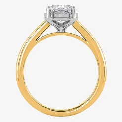 (I / Si2) Womens 2 CT. Lab Grown White Diamond Cushion Solitaire Engagement Ring