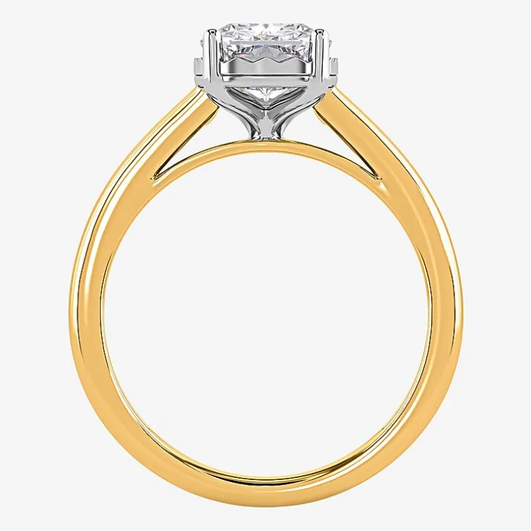 (I / Si2) Womens 2 CT. Lab Grown White Diamond Cushion Solitaire Engagement Ring