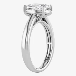 (I / Si2) Womens 2 CT. Lab Grown White Diamond Cushion Solitaire Engagement Ring