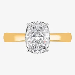 (I / Si2) Womens 2 CT. Lab Grown White Diamond Cushion Solitaire Engagement Ring