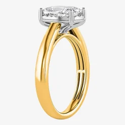 (I / Si2) Womens 2 CT. Lab Grown White Diamond Cushion Solitaire Engagement Ring