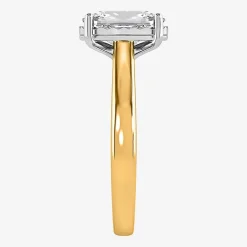 (I / Si2) Womens 2 CT. Lab Grown White Diamond Cushion Solitaire Engagement Ring
