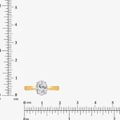 (I / Si2) Womens 1 CT. Lab Grown White Diamond Oval Solitaire Engagement Ring