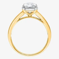 (I / Si2) Womens 1 CT. Lab Grown White Diamond Oval Solitaire Engagement Ring