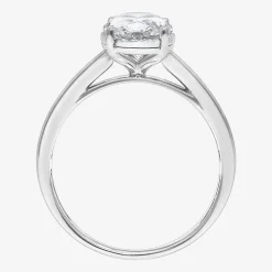 (I / Si2) Womens 1 CT. Lab Grown White Diamond Oval Solitaire Engagement Ring