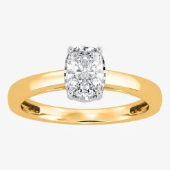 (I / Si2) Womens 1 CT. Lab Grown White Diamond Sterling Silver Cushion Solitaire Engagement Ring