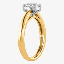 (I / Si2) Womens 1 CT. Lab Grown White Diamond Sterling Silver Cushion Solitaire Engagement Ring