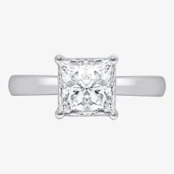 (I / Si2) Womens 2 CT. Lab Grown White Diamond Solitaire Engagement Ring