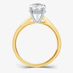 (I / SI2) Womens 2 CT. Lab-Grown White Diamond 14K Gold Pear Solitaire Engagement Ring