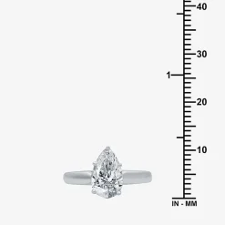 (I / SI2) Womens 2 CT. Lab-Grown White Diamond 14K Gold Pear Solitaire Engagement Ring