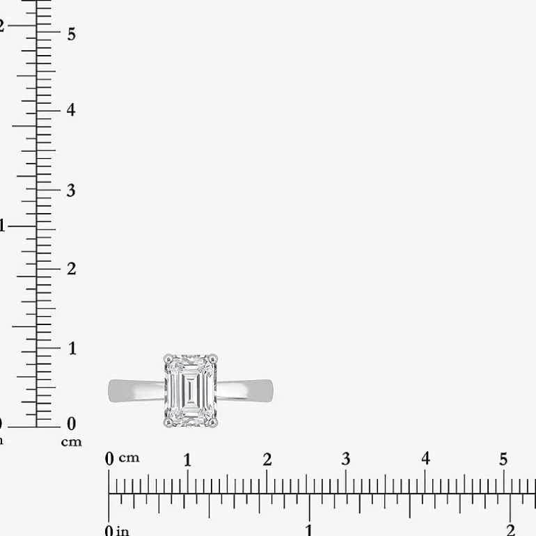 (I / Si2) Womens 2 CT. Lab Grown White Diamond Solitaire Engagement Ring