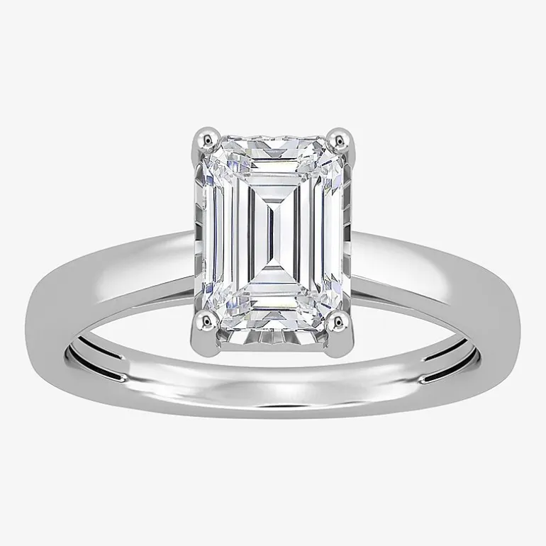 (I / Si2) Womens 2 CT. Lab Grown White Diamond Solitaire Engagement Ring