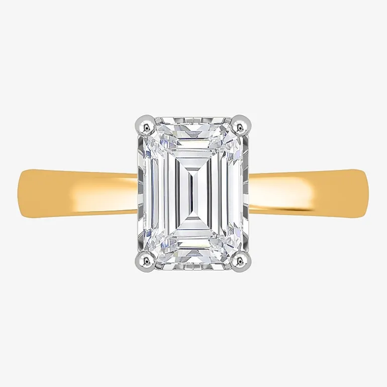 (I / Si2) Womens 2 CT. Lab Grown White Diamond Solitaire Engagement Ring