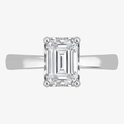 (I / Si2) Womens 2 CT. Lab Grown White Diamond Solitaire Engagement Ring