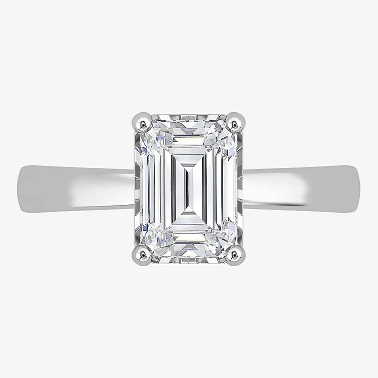 (I / Si2) Womens 2 CT. Lab Grown White Diamond Solitaire Engagement Ring