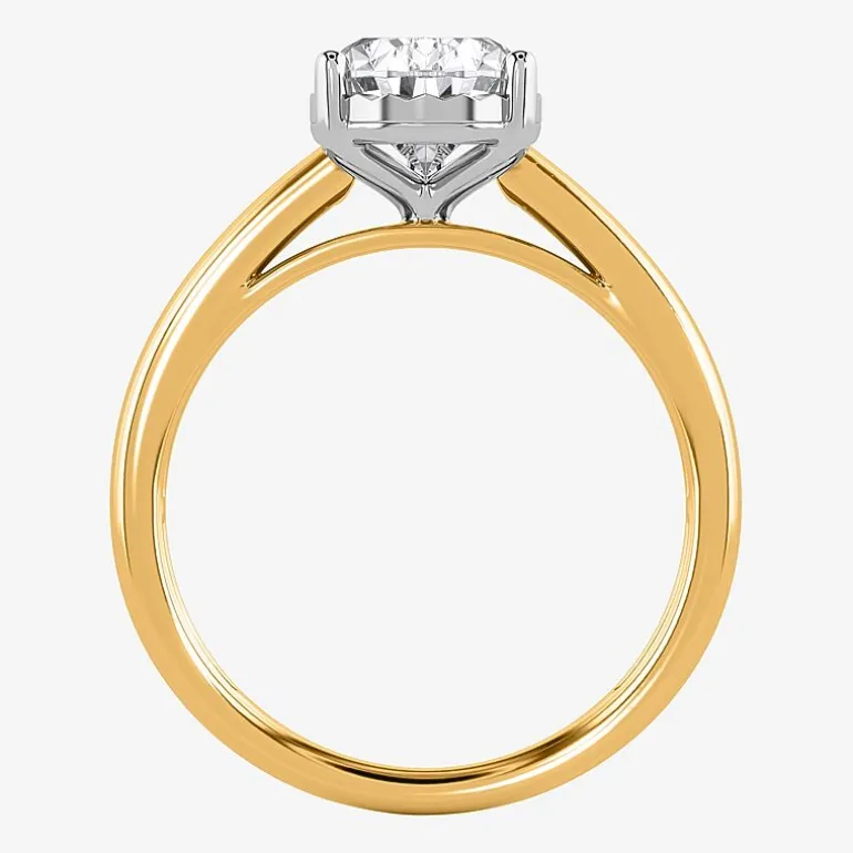(I / Si2) Womens 2 CT. Lab Grown White Diamond Pear Solitaire Engagement Ring