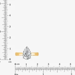 (I / Si2) Womens 2 CT. Lab Grown White Diamond Pear Solitaire Engagement Ring