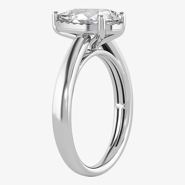 (I / Si2) Womens 2 CT. Lab Grown White Diamond Pear Solitaire Engagement Ring