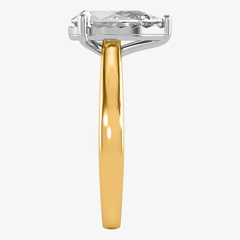 (I / Si2) Womens 2 CT. Lab Grown White Diamond Pear Solitaire Engagement Ring